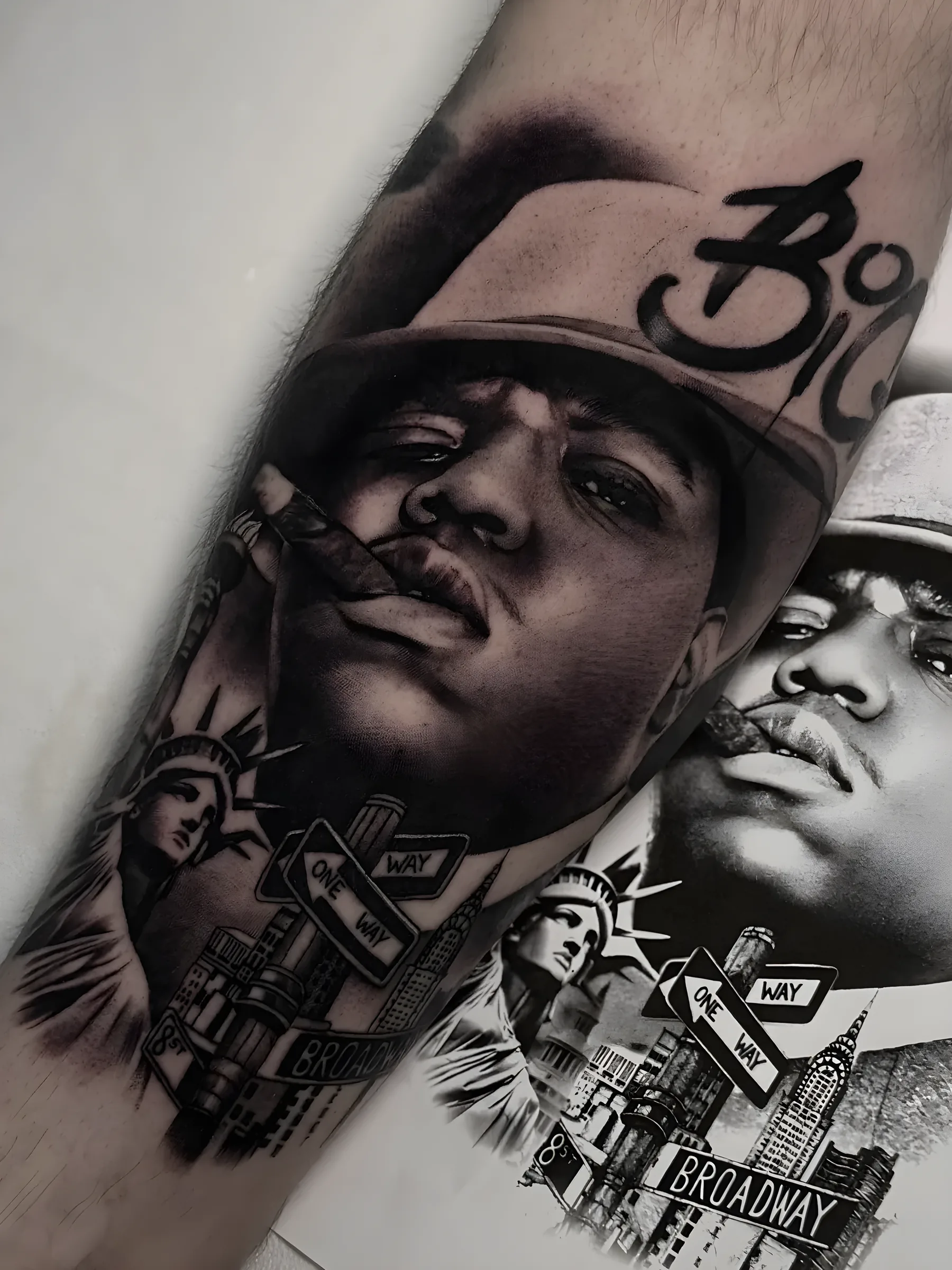 Hip hop NYC portrait realism tattoo